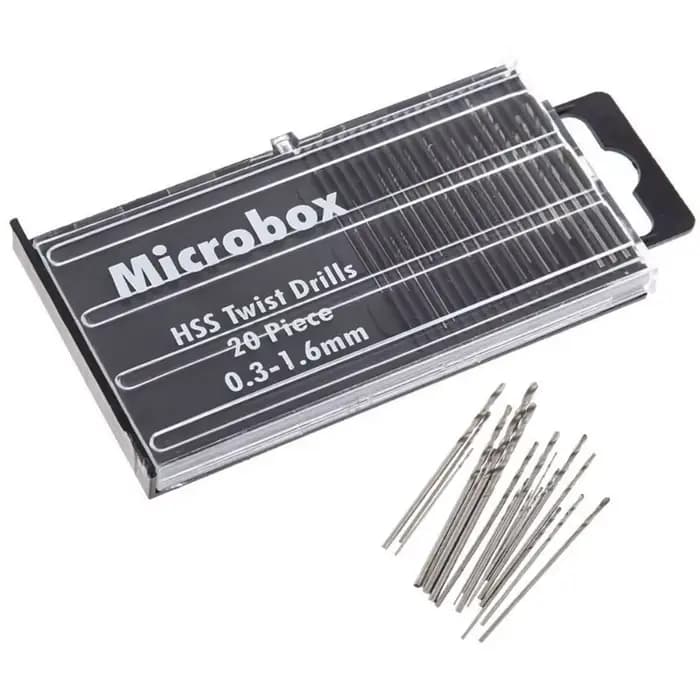 20 pièces 0.3mm-1.6mm HSS foret hélicoïdal Mini perceuse à main perforateur Micro jeu perceuse à mai
