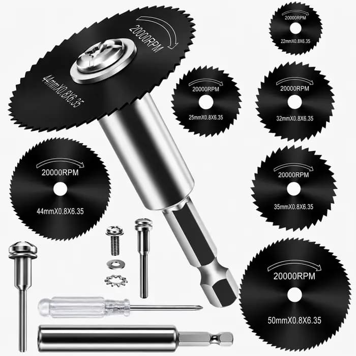 10 lames de scie circulaire HSS miniatures, disques de coupe rotatifs à tige hexagonale de 1/4 po po