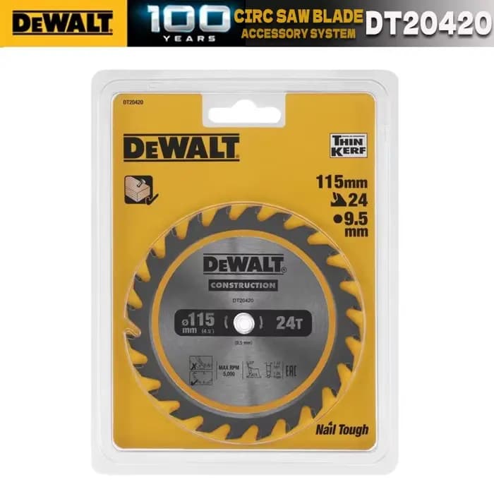 DEWALT DT20420-QZ lame de scie circulaire sans fil encadrement 115X9.5 MM 24T lame de scie pour acce