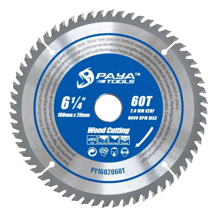 Lame de scie circulaire PAYA 6 1/4" 60 dents à pointe en carbure 160 mm Lames de scie TCT pour coupe
