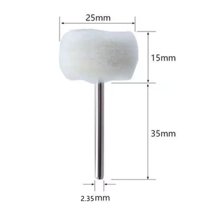 Mini tête de ponçage, disque abrasif en feutre, tige de 3mm, roues de polissage, brosse de polissage