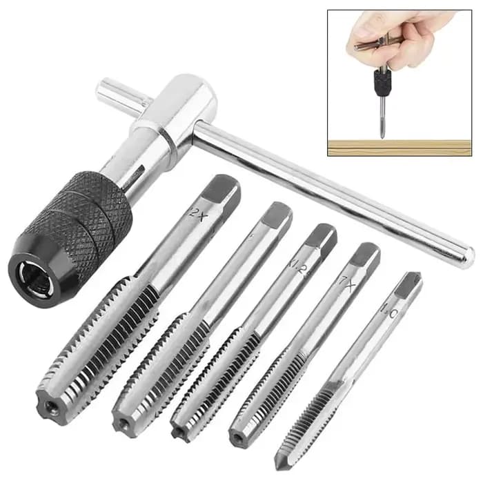 Jeu de perceuses à clé de type T de haute qualité, outils de taraudage manuel, Machine à filetage, f