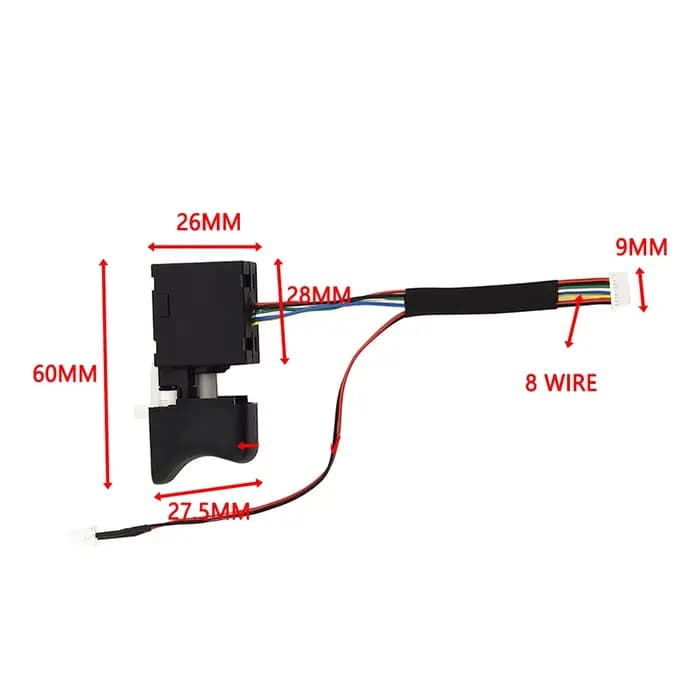 Interrupteur de vitesse de perceuse 7.2V-24V, sans balais, pour clé électrique 2106/161/169, interru