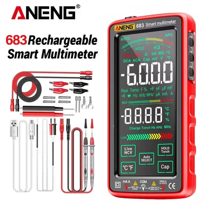 ANENG 683 multimètre intelligent haut de gamme tactile 6000 points multimètre Test multitesteur Rech