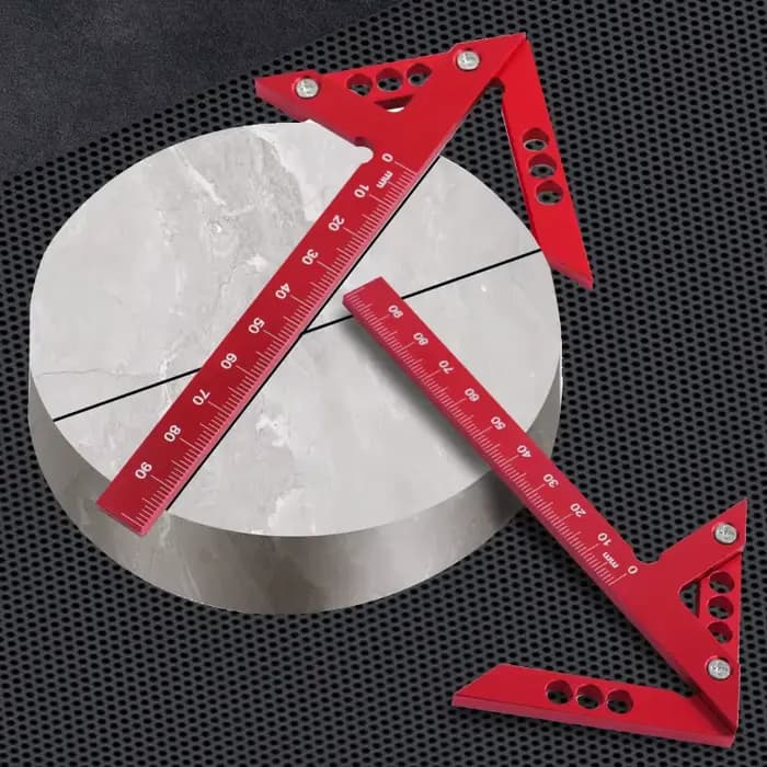 Règle triangulaire multifonctionnelle pour le travail du bois, règle carrée en alliage d'aluminium, 7 pouces, métrique et impérial, équerre à angle de 90 degrés, outil manuel