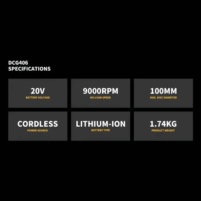 Meuleuse d'angle sans fil Dewalt DCG406 125 mm
