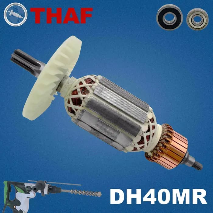 AC 220V 240V DH40MR Induit Rotor pour HITACHI Marteau Perforateur Pièces de rechange Perceuse à percussion DH 40MR