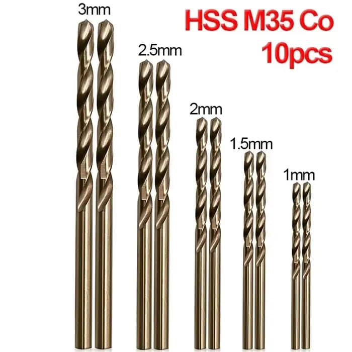 Lot de 10 forets en cobalt revêtus HSS