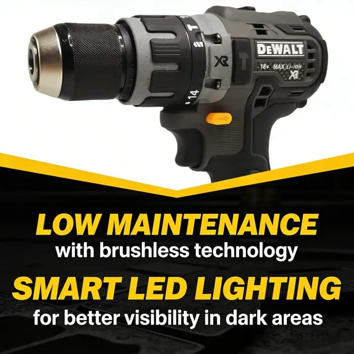 Perceuse-visseuse compacte sans balais DEWALT DCD791 : Outil électrique sans fil rechargeable multifonctionnel pour des applications polyvalentes
