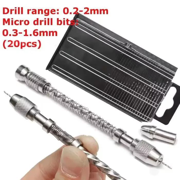 Kit d'outils de micro perçage pour le travail du bois et les circuits imprimés en PVC – Mini perceuse hélicoïdale de 20/25 pièces de 0,3-1,6 mm/0,5-3,0 mm