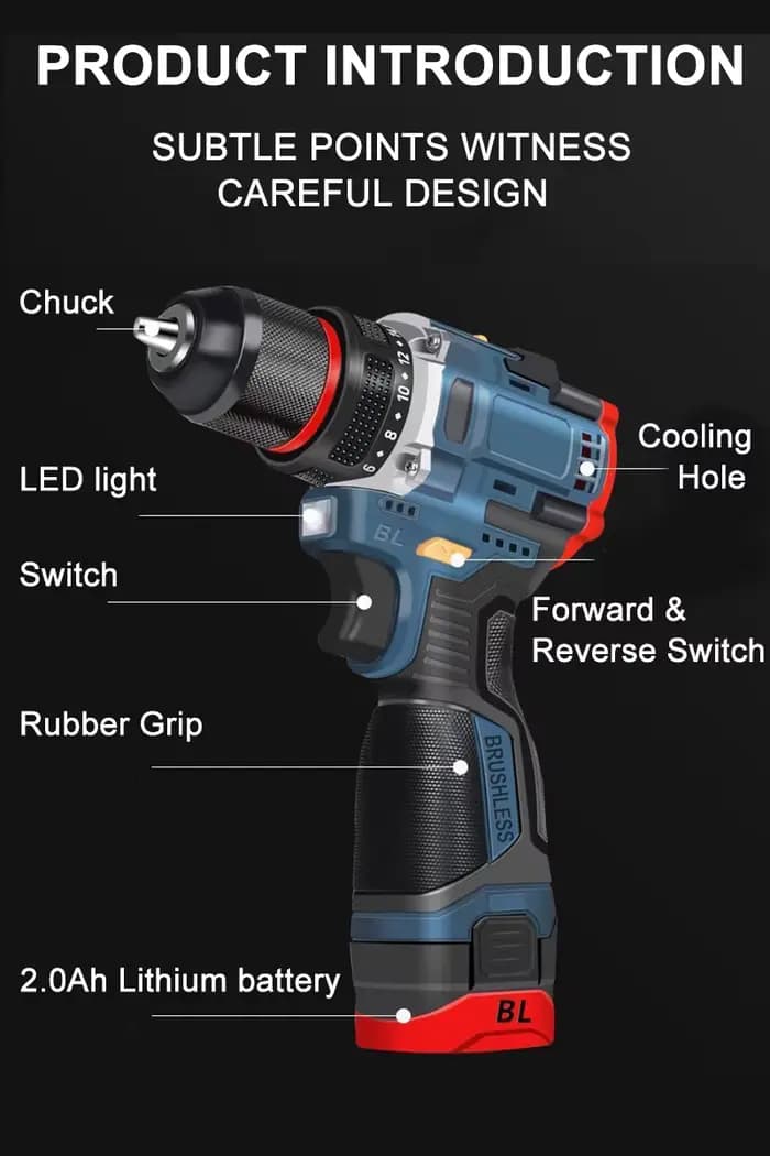 Perceuse électrique sans fil 16.8V