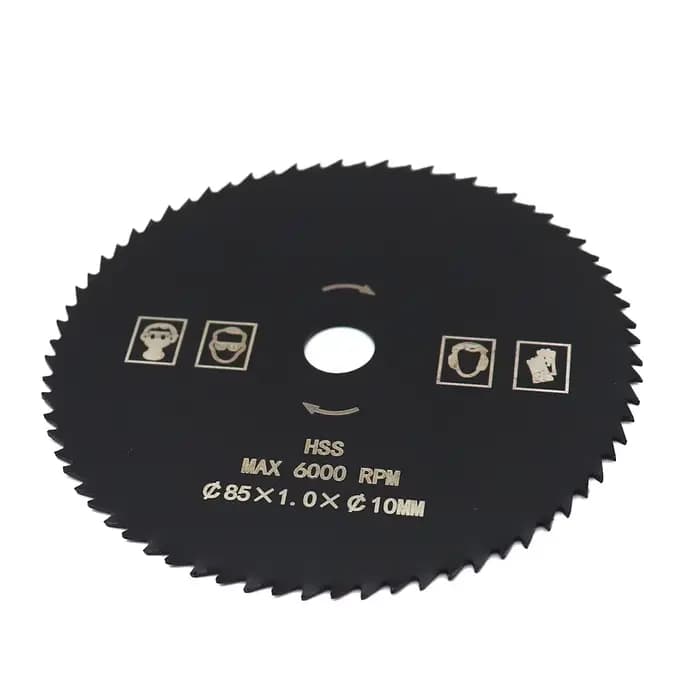 Lame de Scie Circulaire HSS, Diamètre 85mm, 72T, Alésage 10mm, Revêtement en Nitrure, Coupe du Bois, 1 Pièce