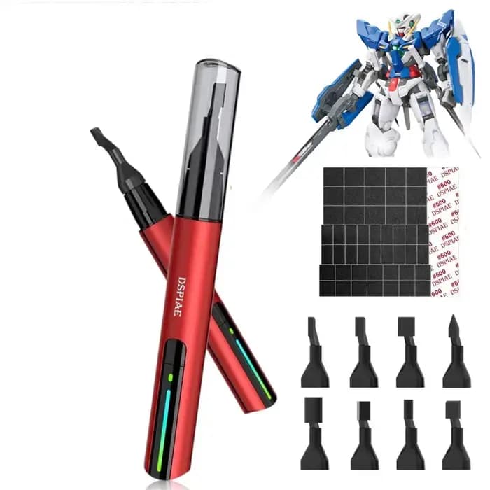 DSPIAE ES-A ponceuse alternative outil de bricolage pour modèle Gundam stylo de meulage électrique USB avec 8 têtes papier de verre outils d'artisanat militaire