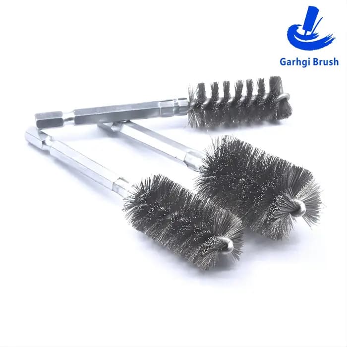 Brosse métallique à tige hexagonale de 1/4 pouces