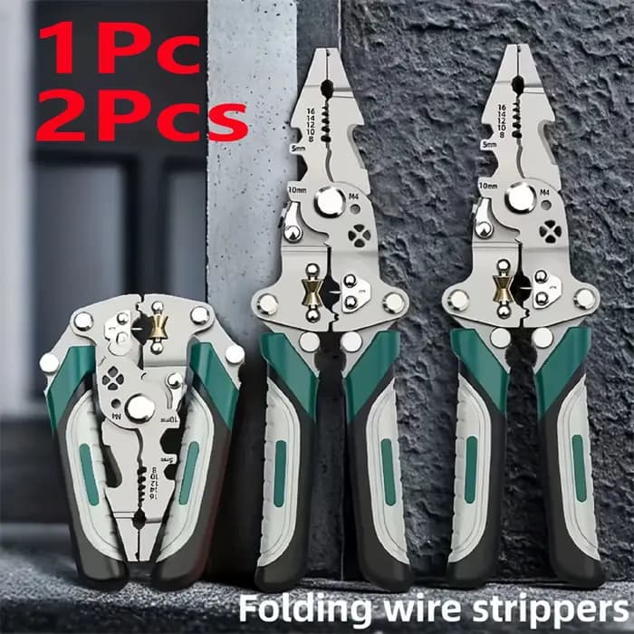 Pince à dénuder et à sertir pliable 18-en-1