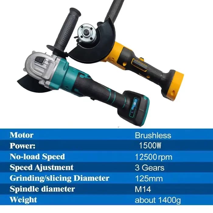 VILASTING M14 meuleuse d'angle électrique sans brosse 100MM/125MM outil de coupe du bois vitesse Variable pour Makita 20v batterie broche