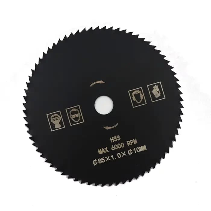 Lame de Scie Circulaire HSS, Diamètre 85mm, 72T, Alésage 10mm, Revêtement en Nitrure, Coupe du Bois, 1 Pièce