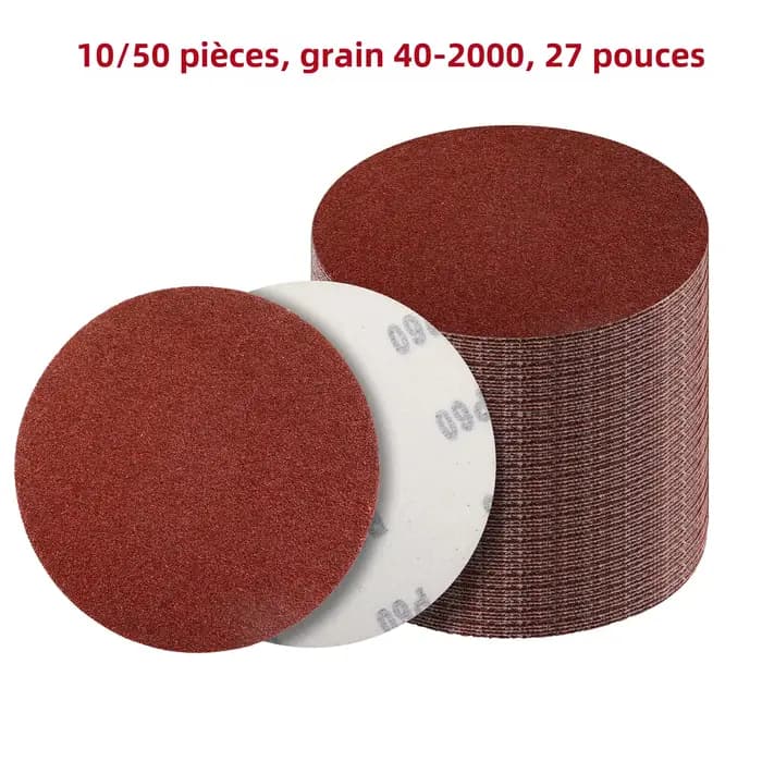 10/20/50 pièces disques abrasifs 2/3/4/5/6/7 pouces crochet et boucle 40-2000 grains papier de verre pour ponceuse orbit