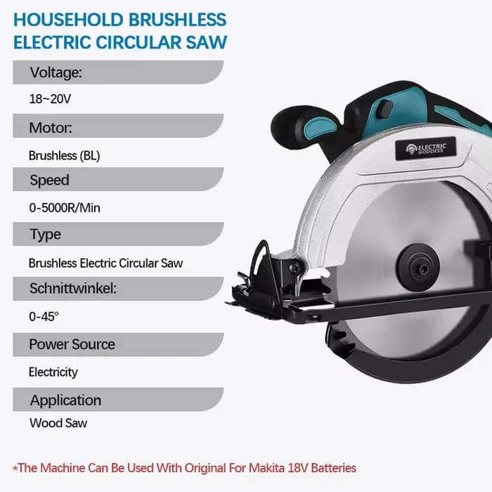 Makita – scie circulaire électrique sans balais de 5/7 pouces