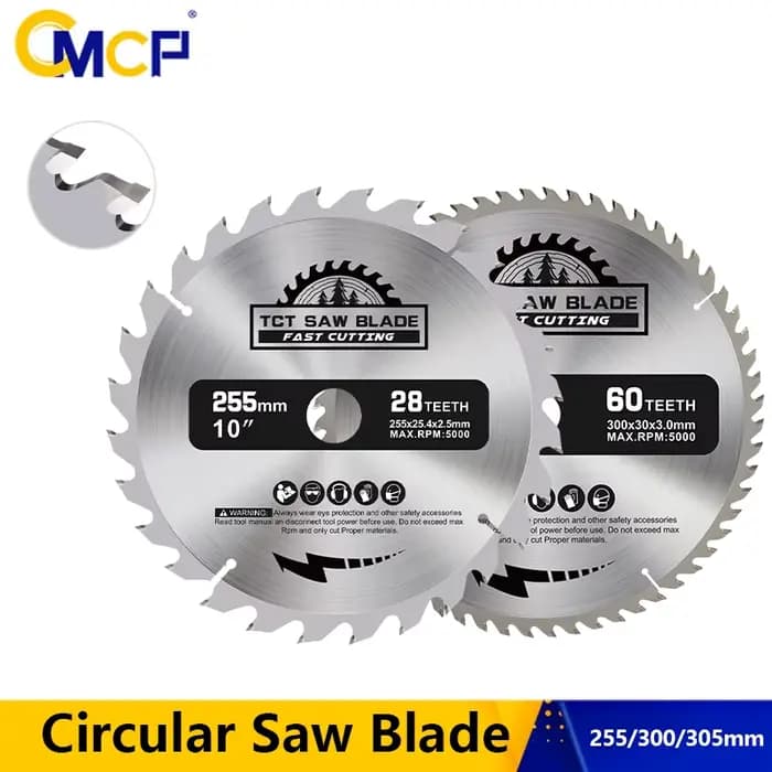 CMCP 1pc TCT lame de scie circulaire 255 300 305mm disque de coupe pour le travail du bois 28T 40T 60T 80T 100T