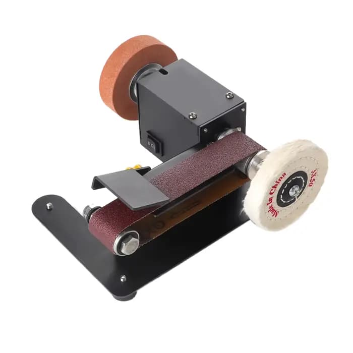 Meulage d'établi électrique ponçage Machine de polissage 250W Mini ponceuse à bande 7 vitesses contrôle réglable meuleuse affûteuse polisseuse
