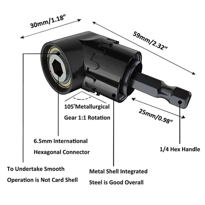 Clearance_Attachement de perceuse à Angle droit, qualité d'impact, outil électrique manuel, pilote, adaptateur de prise rotatif, jeu d'extension, tournevis Ho