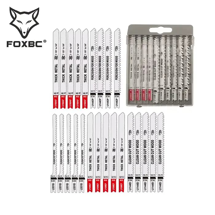 FOXBC – jeu de 24 lames de scie sauteuse à tige en U