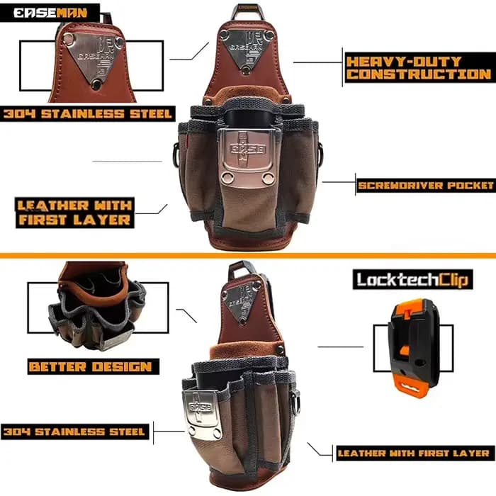 Sac de taille pour outils en cuir