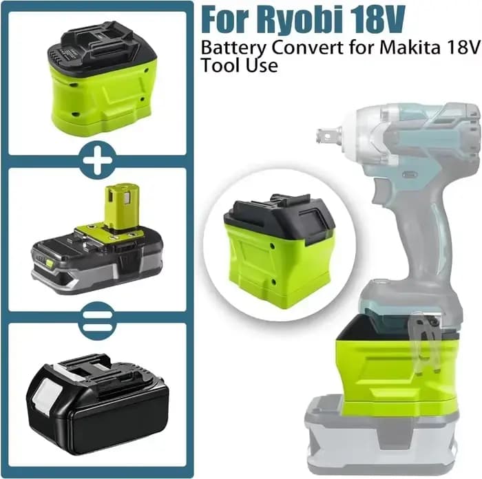 Convertisseur adaptateur de batterie pour batterie Li-ion Ryobi 18V