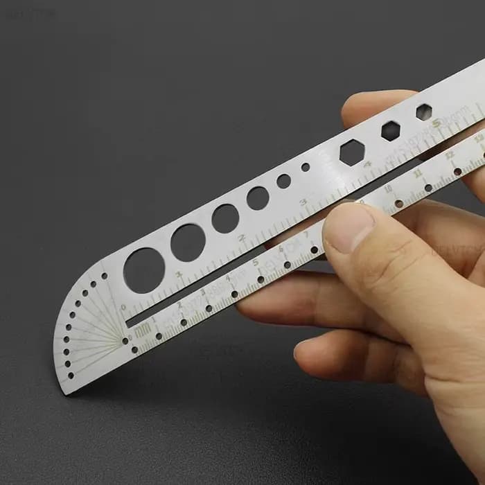Règle droite multifonctionnelle en acier inoxydable