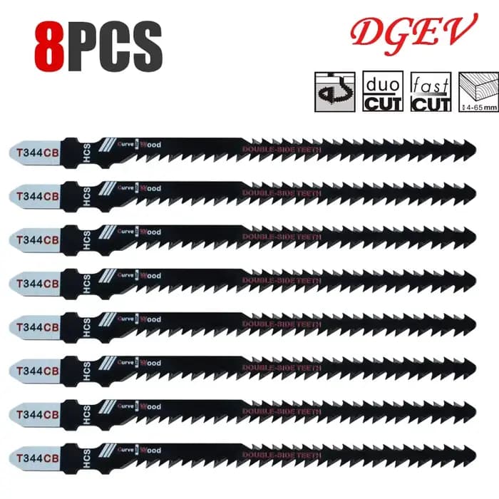 Lames de scie sauteuse double face T344Cb (lot de 4/8) pour une coupe courbe efficace