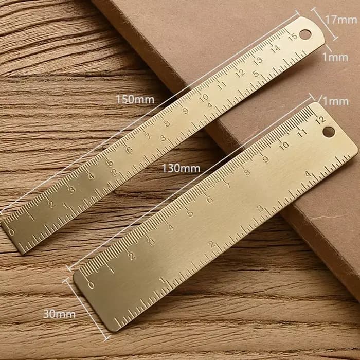 Règle droite multifonction en laiton 12/15 cm