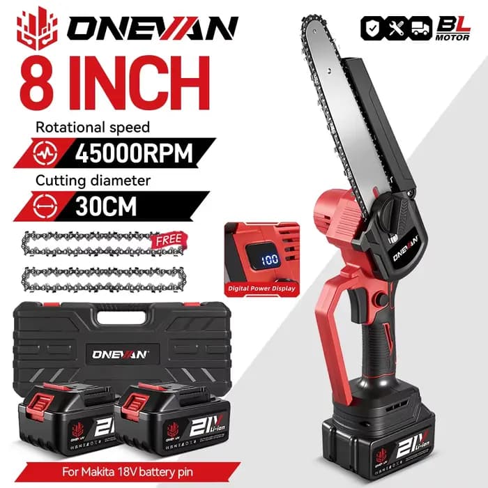 ONEVAN – scie électrique sans balais de 8 pouces
