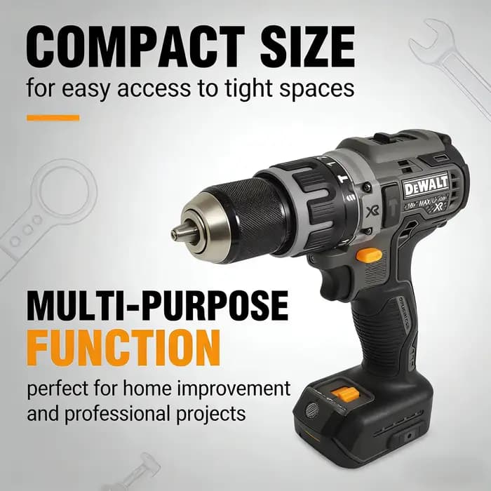 Perceuse-visseuse compacte sans balais DEWALT DCD791 : Outil électrique multifonctionnel sans fil rechargeable (machine uniquement)