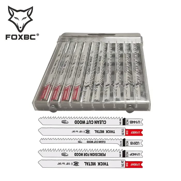 FOXBC – jeu de 24 lames de scie sauteuse à tige en U