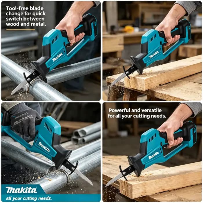 Scie sauteuse électrique Makita DJR189 18V pour couper le bois