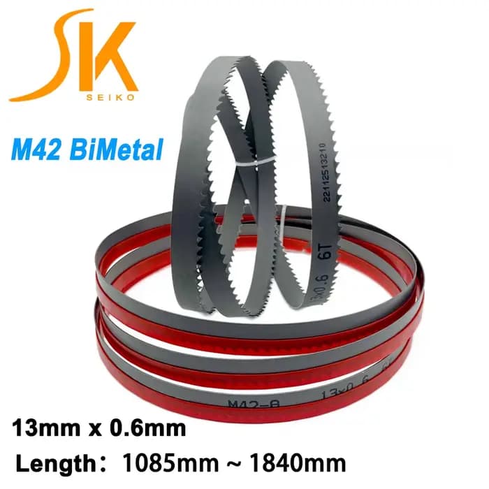 Lame de scie à ruban 1640 1425 1140 1435mm 1570mm 1712mm 1830mm longueur 13x0.6mm avec 6 8 10 14 TPI M42 Bi métal pour couper les métaux 1 pièces