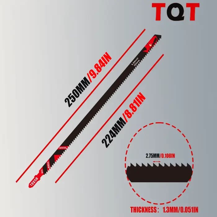 Lames de scie sauteuse longues de 10 pouces 6Tpi pour le bois