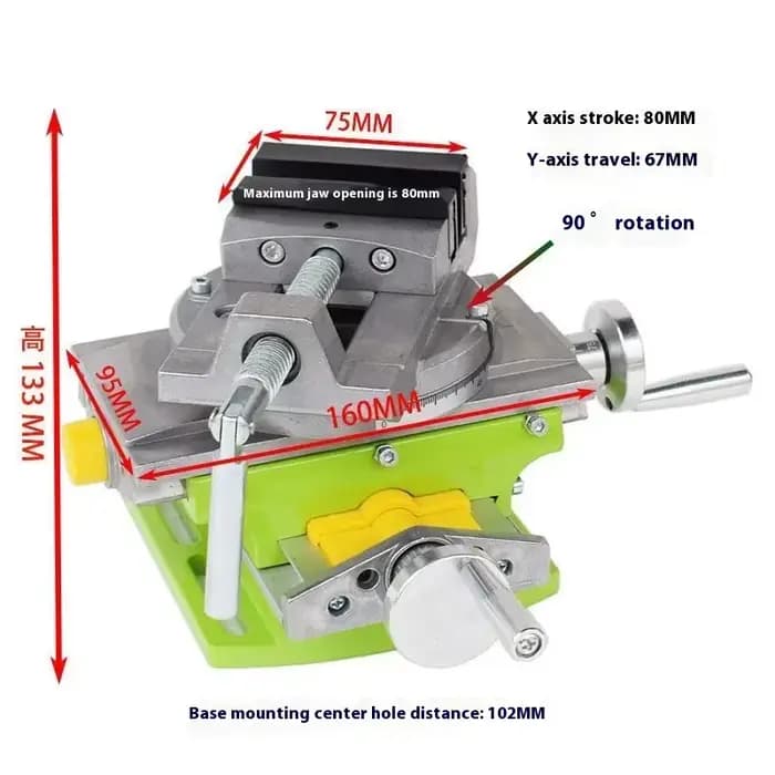 6368 Étau coulissant transversal de 3 pouces avec glissière composée pour moulin et perceuse à colonne