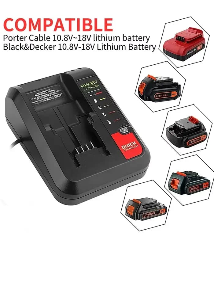 Batterie pour Black & Decker 20V Lader Eddie Ion Oplader, vitation Kabel Stanley 10.8V 14.4V 18V PCC690L L2ADavid FMC690L FMC688L