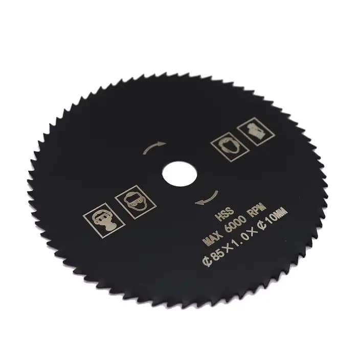 Lame de Scie Circulaire HSS, Diamètre 85mm, 72T, Alésage 10mm, Revêtement en Nitrure, Coupe du Bois, 1 Pièce