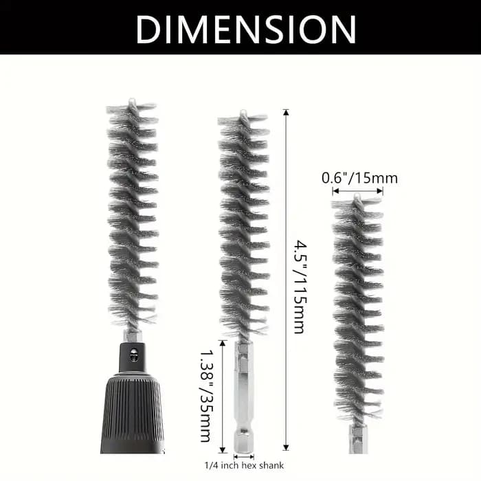 Brosse métallique en acier à tige hexagonale