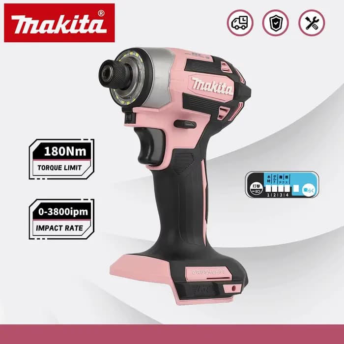 Makita 18V DTD173 Noir Rose Perceuse sans balais Outil électrique pour l'amélioration de l'habitat et le bricolage 180