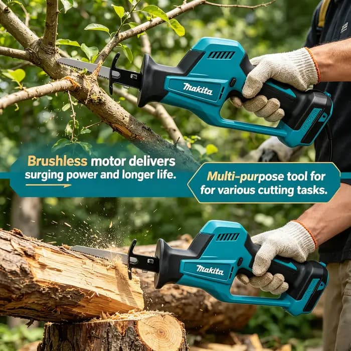 Scie sauteuse rechargeable sans balais Makita DJR189 18V : outil de coupe électrique portable pour le bois et le métal (machine uniquement)