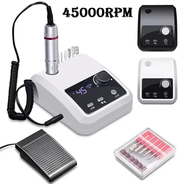 Perceuse à ongles électrique 45000 tr/min, lime électrique, affichage HD, stylo de manucure en métal, ponceuse professionnelle pour tour à ongles