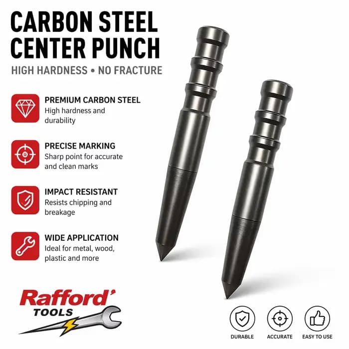 Poinçon de précision Rafford — Outil multifonctionnel pour un positionnement et un centrage précis des trous sur le métal et le bois