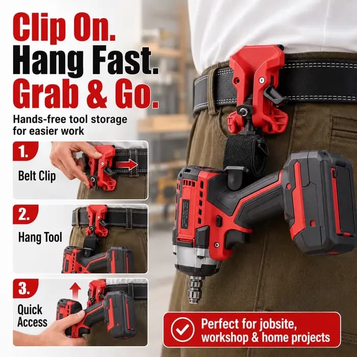 Clip de ceinture auto-serrant pour porte-outils