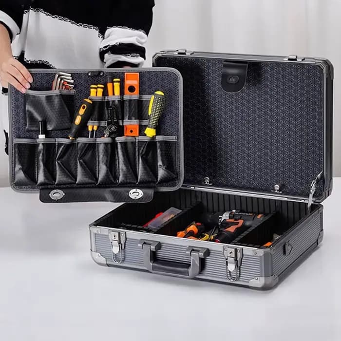 Mallette à outils multifonctionnelle en alliage d'aluminium