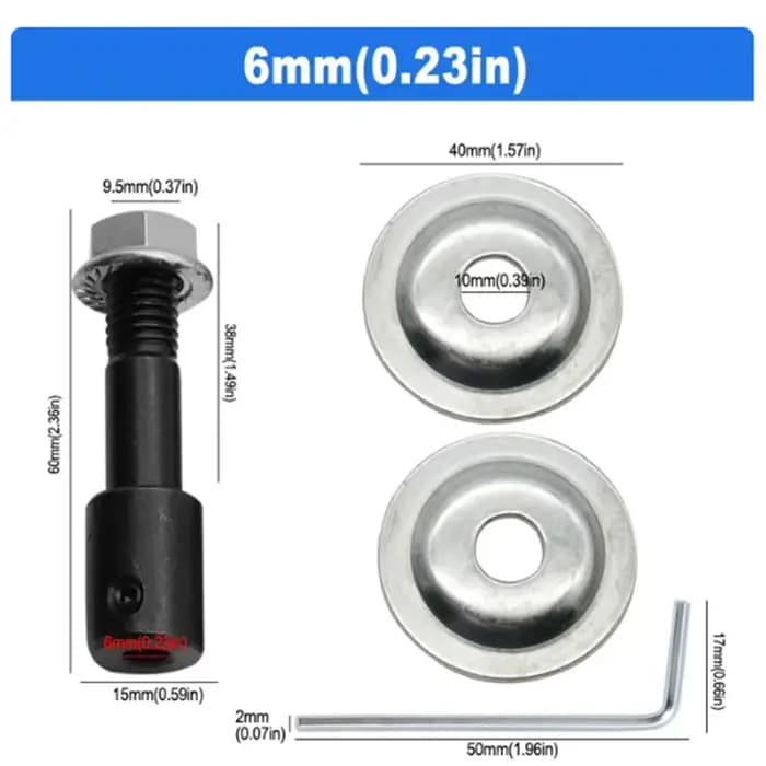 Adaptateur de broche de meuleuse 5/6/8/10/12/14/16mm