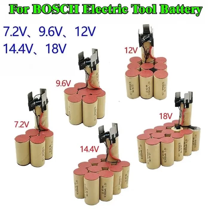 Batterie pour outils électriques rechargeable 1,5 Ah-4,0 Ah 7,2 V-18 V pour perceuse sans fil BOSCH, visseuse sans fil GSR18V-2 GSR18-2 GSR9.6-2